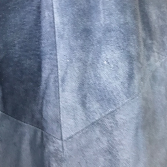 Vintage Danier Leather Suede Long High Waisted Pencil Skirt & Vest Blue M /10 - Picture 7 of 16